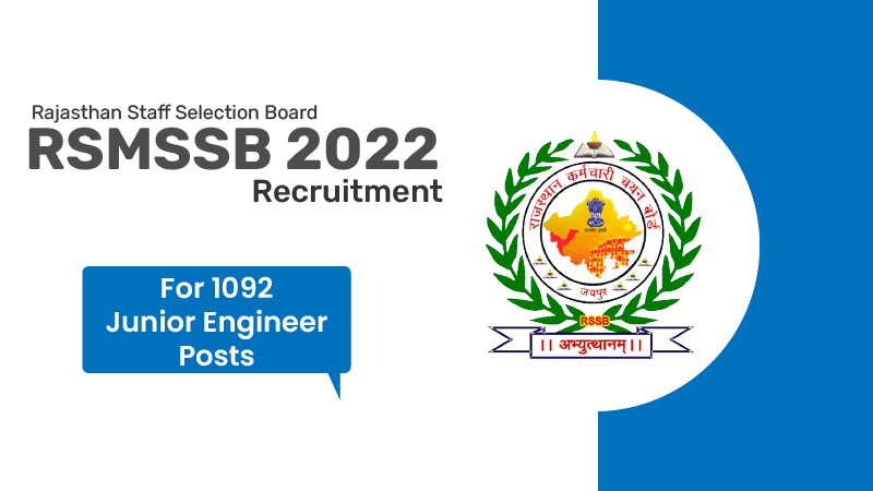 RSMSSB Recruitment 2022: For 1092 JE Posts